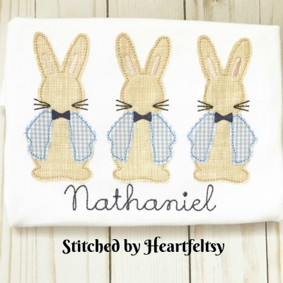 bunny boy trio applique